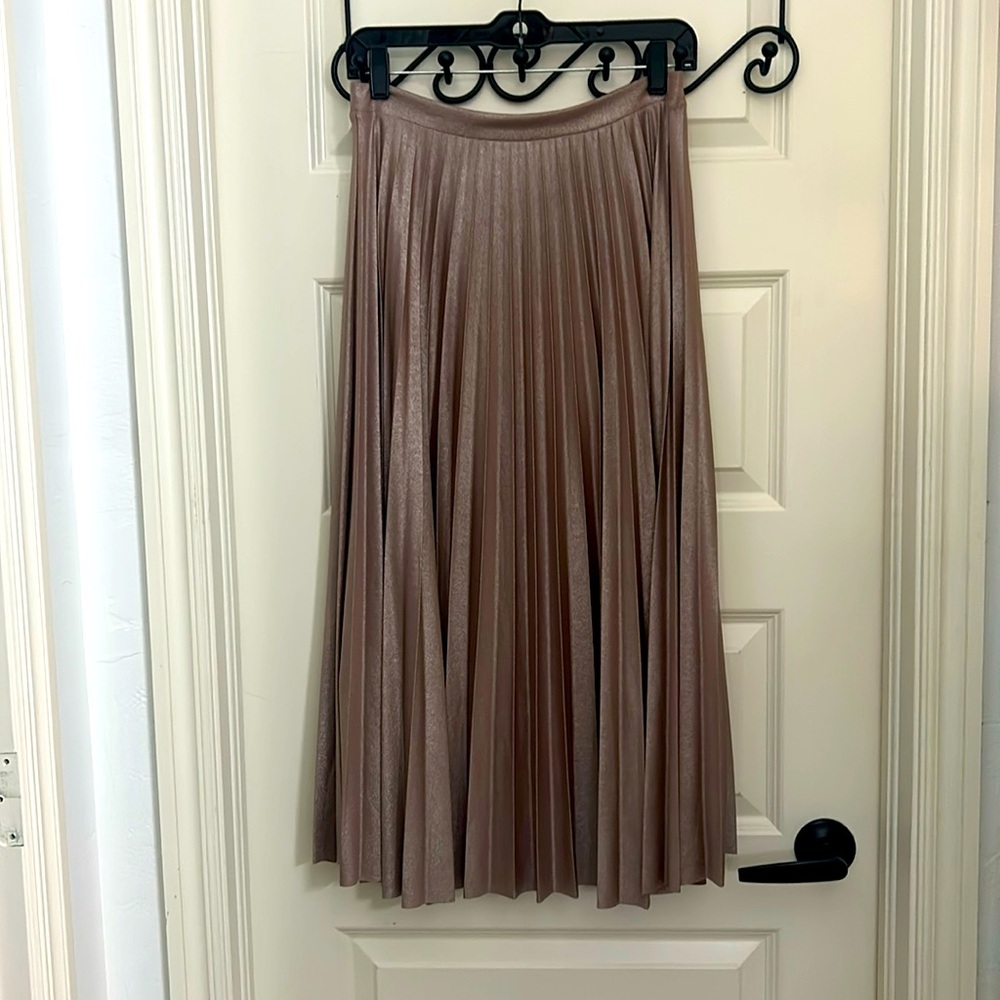 Shimmery pleated skirt (Halogen) Small